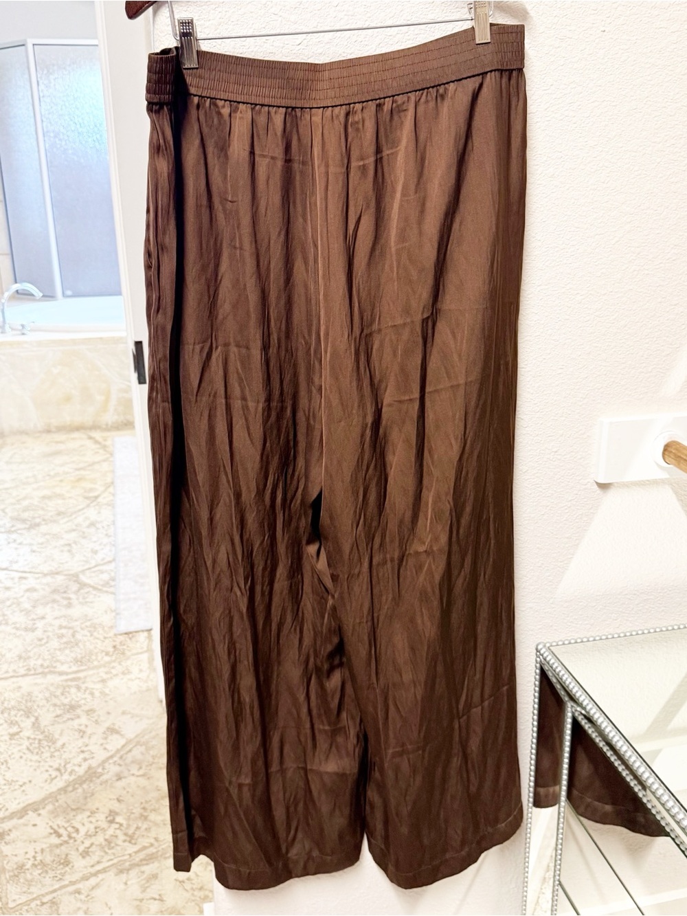 NEW Loft Pull On Wide Leg Pants Brown XL Regular NWT - Picture 5 of 7